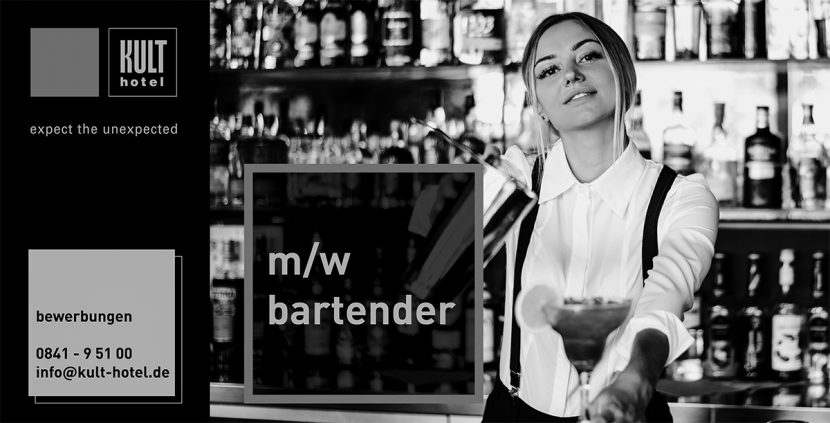 Anzeige Bartender S/W